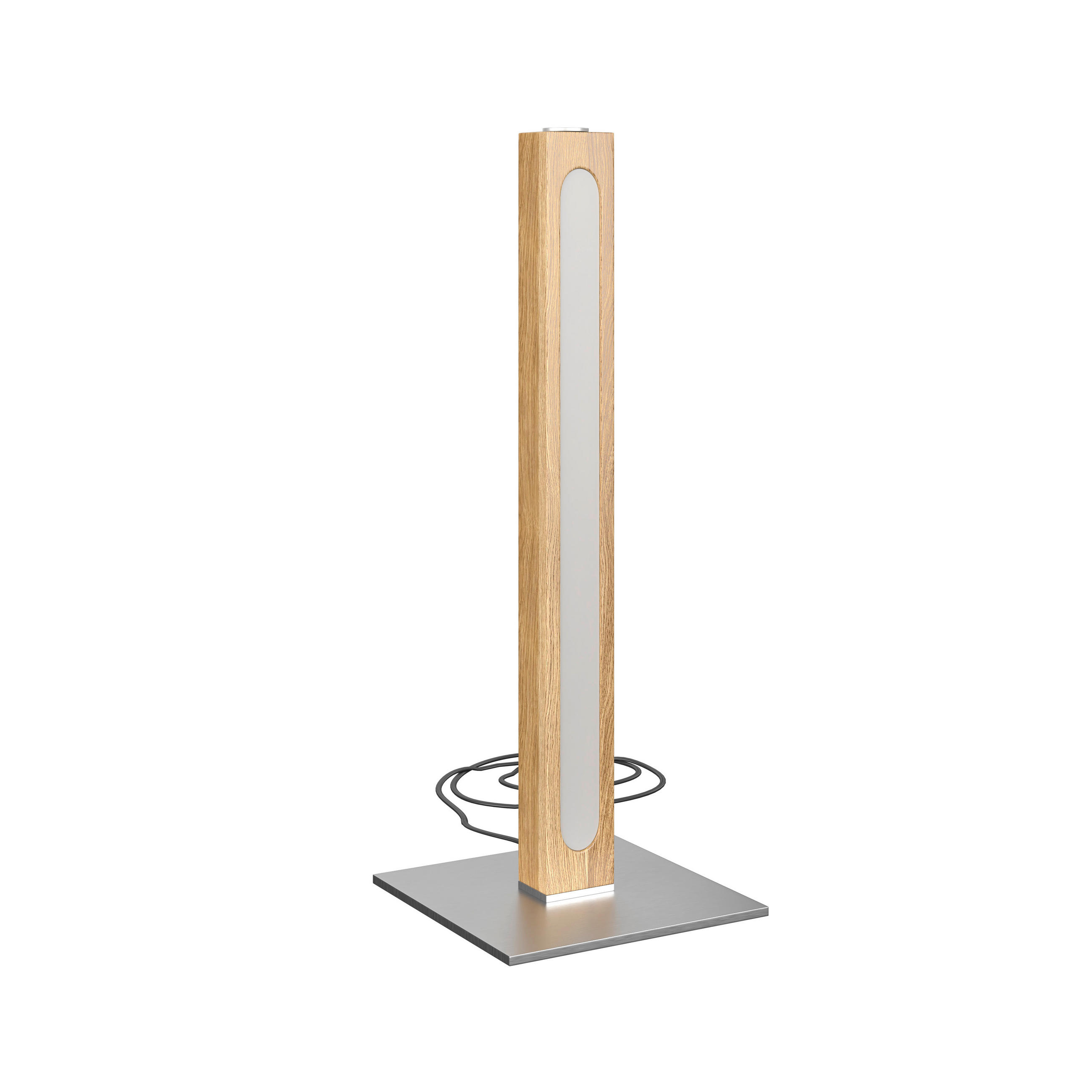 LED-TISCHLEUCHTE 15/40/15 cm   - Eichefarben/Nickelfarben, LIFESTYLE, Holz/Kunststoff (15/40/15cm) - Novel