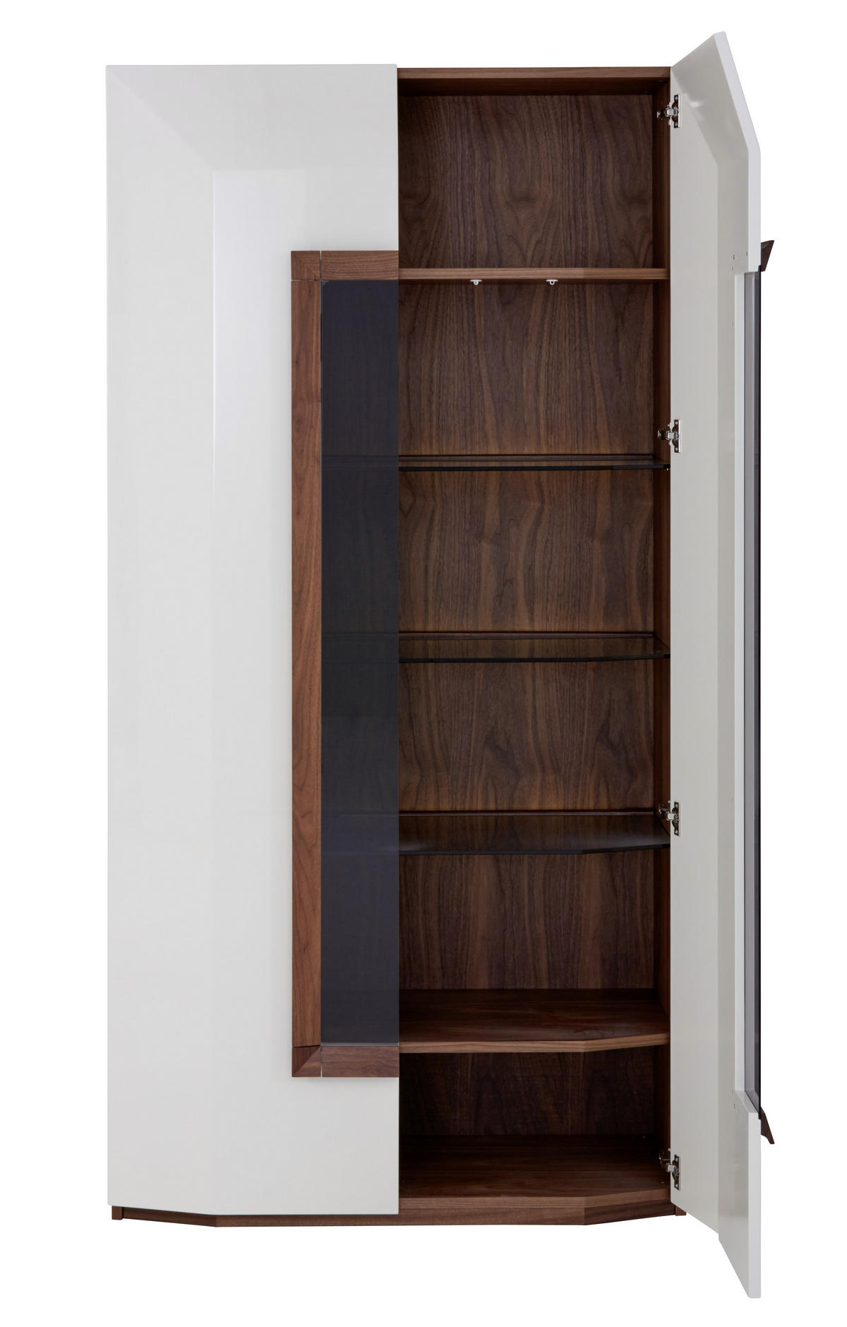 VITRINA 100/200/46 cm   - bijela/boje oraha, Design, drvni materijal/drvo (100/200/46cm) - Ambiente