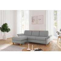 ECKSOFA ROCHELLE E Hellgrau Flachgewebe  - Eichefarben/Hellgrau, KONVENTIONELL, Holz/Textil (164/251cm) - Sit & More