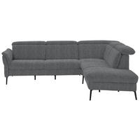 ECKSOFA in Struktur Anthrazit  - Anthrazit/Schwarz, Modern, Textil/Metall (275/235cm) - Cantus