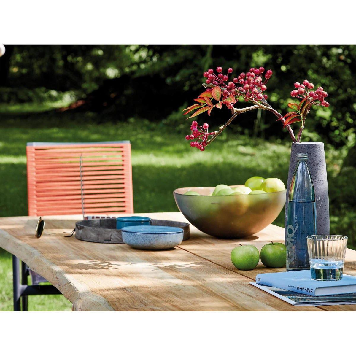 GARTENTISCH 220/95/76 cm Holz, Metall rechteckig  - Anthrazit/Teakfarben, Design, Holz/Metall (220/95/76cm) - Musterring