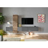 WOHNWAND  in Schieferfarben  282/160/37 cm  - Schieferfarben/Eichefarben, Design, Holzwerkstoff (282/160/37cm) - Celina Home