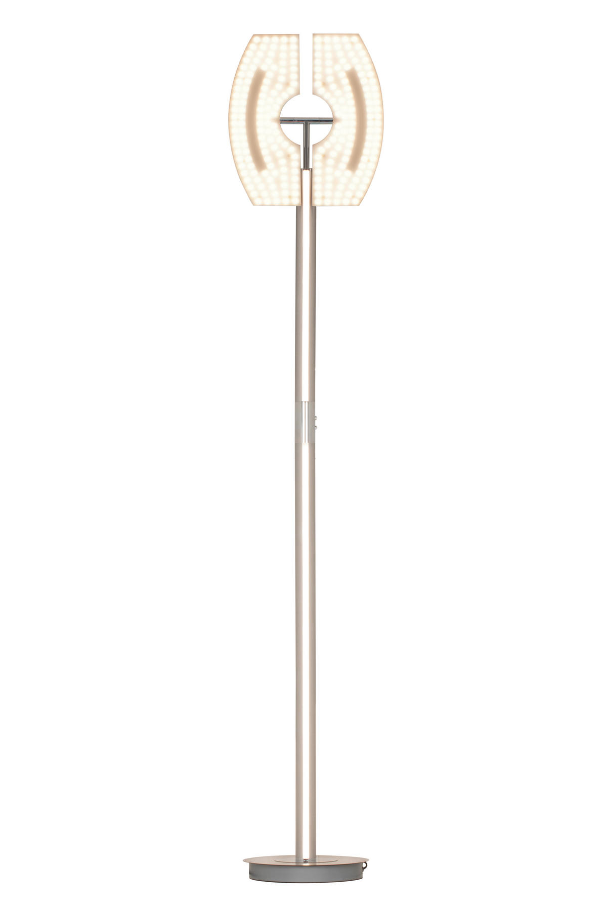 STOJACIA LED LAMPA, 44/38/183 cm - biela/chrómová, Basics, kov/plast (44/38/183cm) - Dieter Knoll