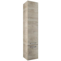 HOCHSCHRANK 35/168/35 cm  - Chromfarben/Hellbraun, Basics, Glas/Holzwerkstoff (35/168/35cm)
