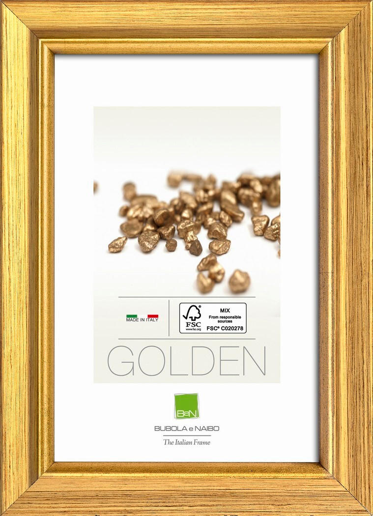 RAHMEN  - Goldfarben, Basics, Glas/Holz (72,6cm)