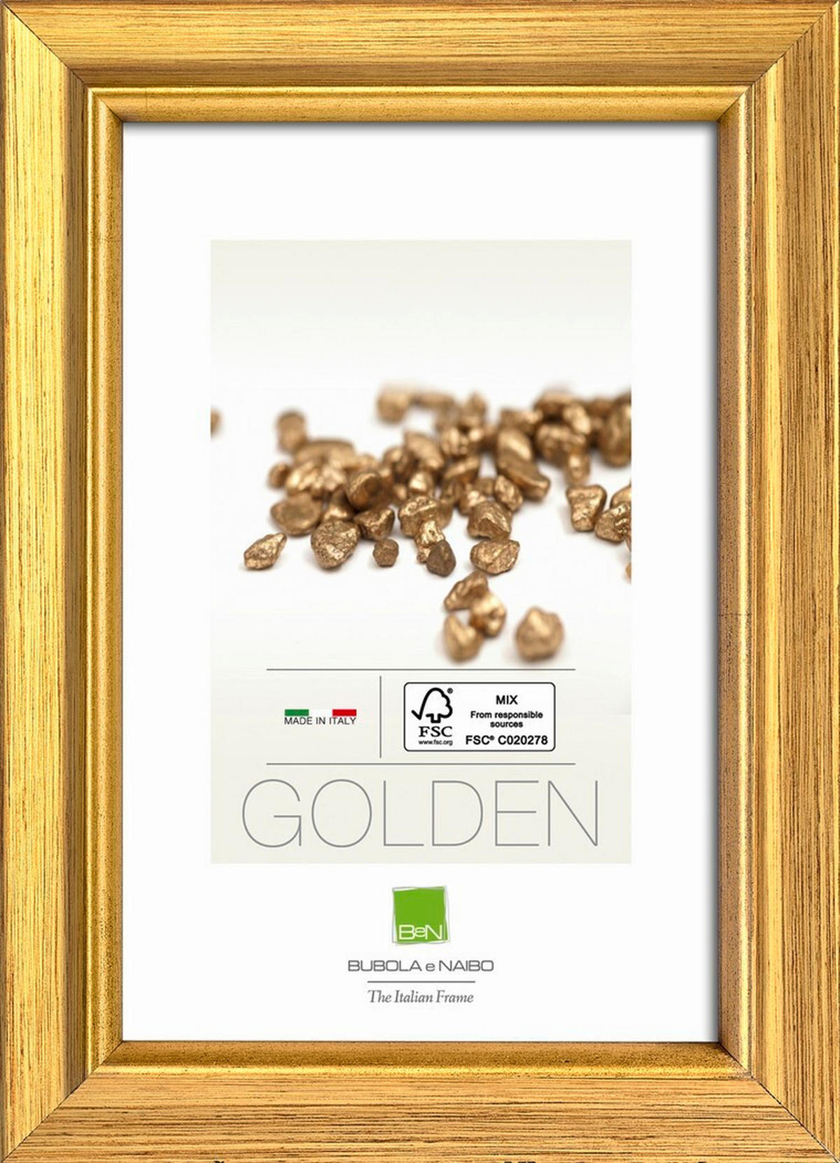 RAHMEN  - Goldfarben, Basics, Glas/Holz (72,6cm)
