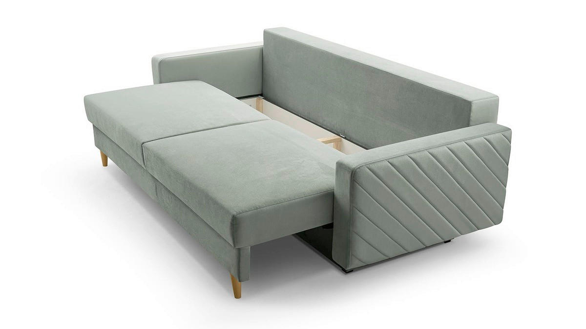 SCHLAFSOFA OSAKA in Mintgrün  - Schwarz/Weiß, Design, Holz/Kunststoff (230/96/97cm) - MID.YOU