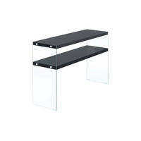 BEISTELLTISCH in Glas, Holzwerkstoff 32/110/75 cm  - Klar/Schwarz, Basics, Glas/Holzwerkstoff (32/110/75cm) - Kayoom