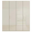 DREHTÜRENSCHRANK 201/235/61 cm,  in Champagner, 4-türig  - Champagner, Basics, Glas/Holzwerkstoff (201/235/61cm) - Novel