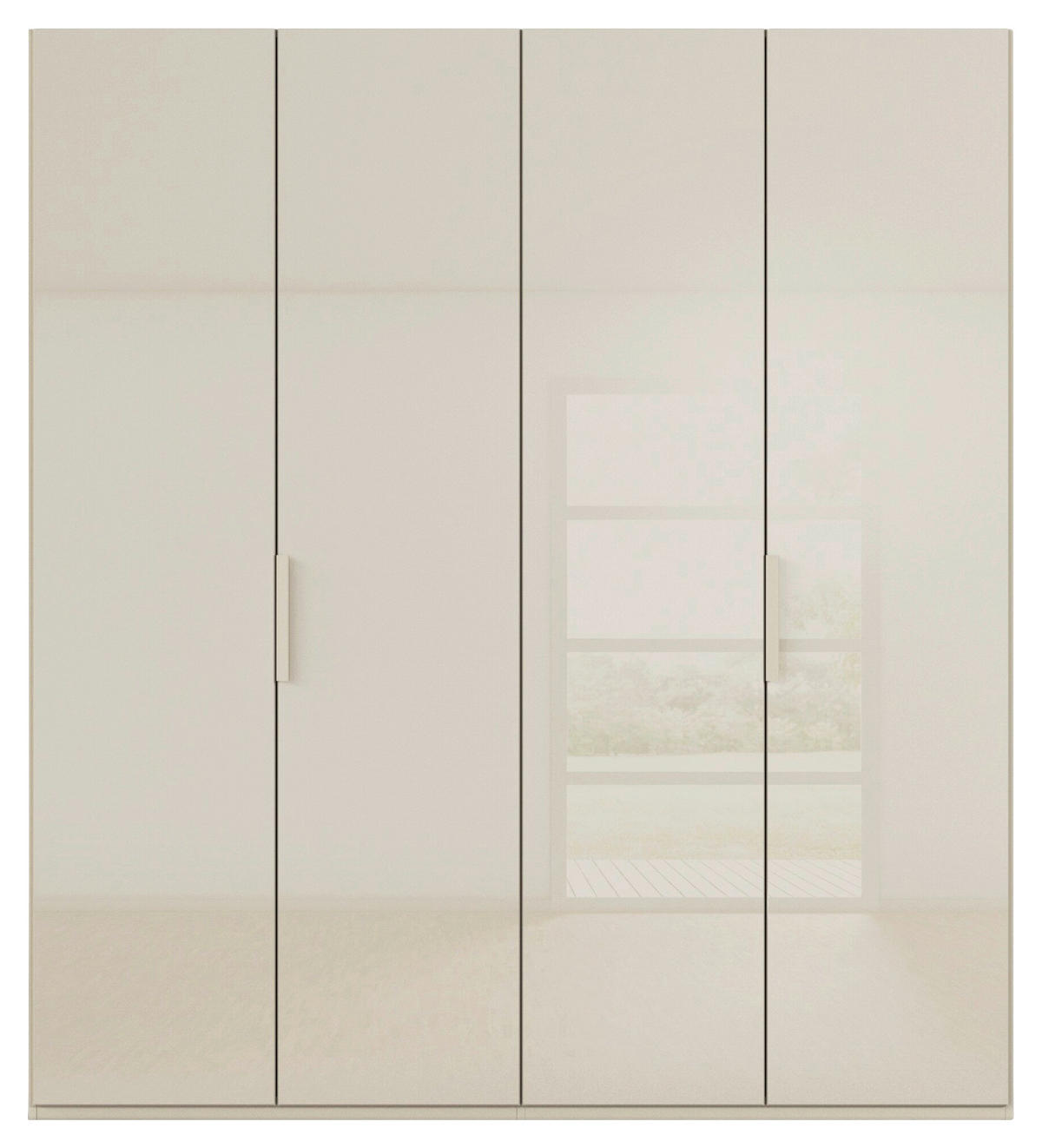 DREHTÜRENSCHRANK 201/235/61 cm,  in Champagner, 4-türig  - Champagner, Basics, Glas/Holzwerkstoff (201/235/61cm) - Novel