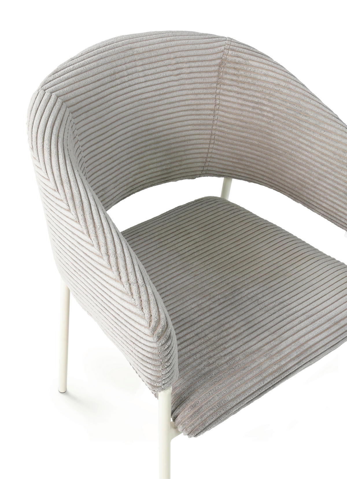 ARMLEHNSTUHL  in Stahl Cord  - Schlammfarben/Weiß, Basics, Textil/Metall (51/81,5/57,5cm) - Tom Tailor