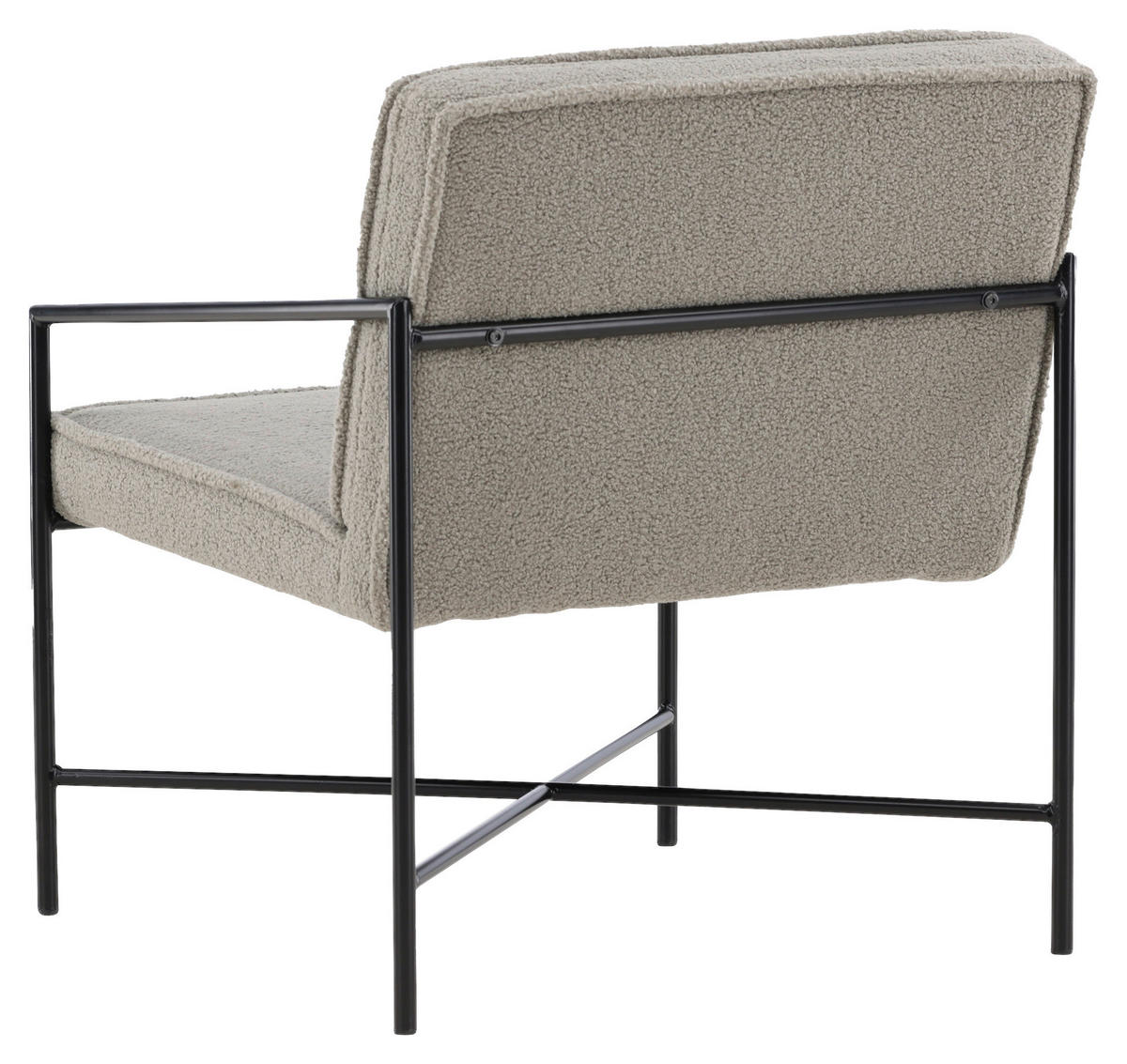 SESSEL in Teddystoff Schwarz, Beige  - Beige/Schwarz, Design, Textil/Metall (66/78/65cm) - Livetastic
