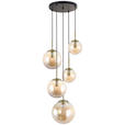 HÄNGELEUCHTE 44,5/120 cm  - Goldfarben/Bernsteinfarben, Trend, Glas/Metall (44,5/120cm) - Novel