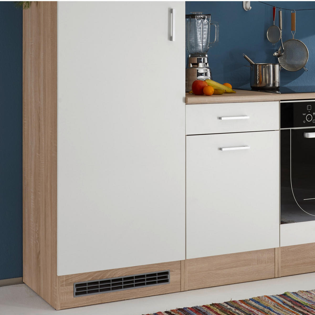 KÜCHENLEERBLOCK   in Weiß, Sonoma Eiche  - Weiß/Sonoma Eiche, MODERN, Holzwerkstoff (270/195/60cm)