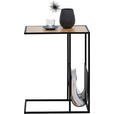 BEISTELLTISCH 48/32/60 cm Schwarz, Eichefarben rechteckig  - Eichefarben/Schwarz, Trend, Holzwerkstoff/Metall (48/32/60cm) - Carryhome