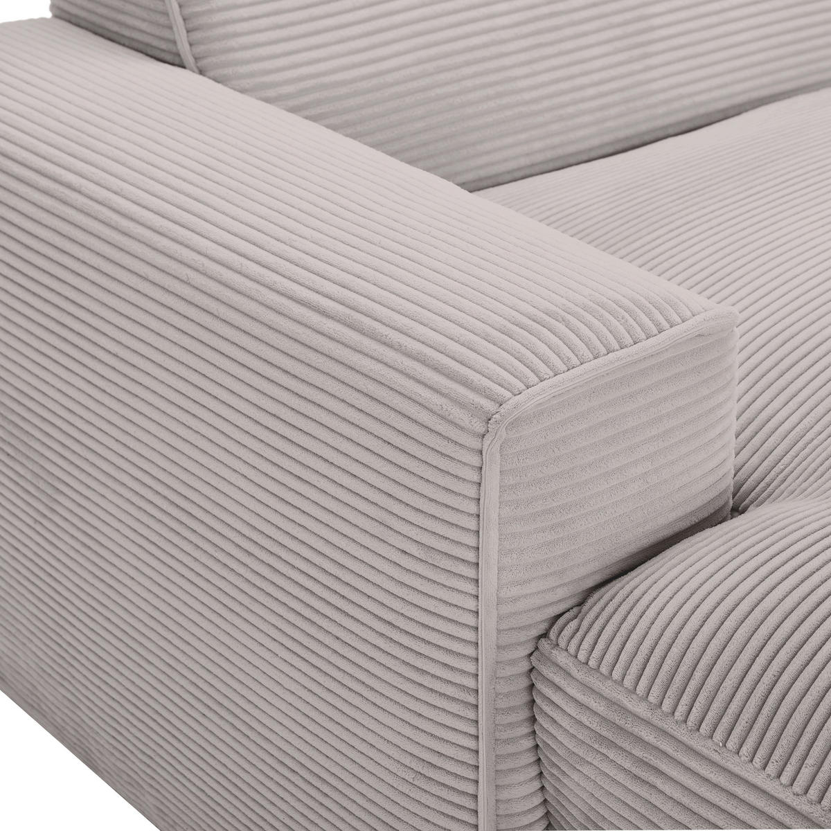 ECKSOFA in Cord Taupe  - Taupe/Schwarz, Design, Kunststoff/Textil (196/303cm) - Livetastic