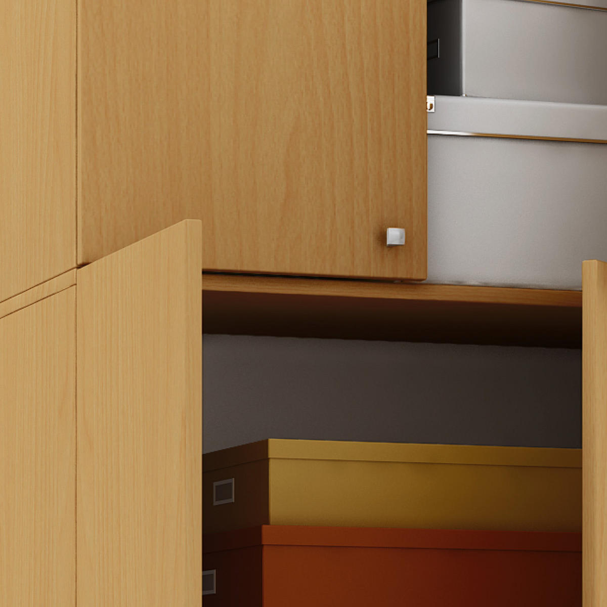 MEHRZWECKSCHRANK 70/218/39 cm  - Silberfarben/Buchefarben, Modern, Holzwerkstoff/Kunststoff (70/218/39cm) - MID.YOU