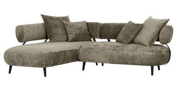 ECKSOFA Taupe Chenille  - Taupe/Schwarz, Design, Holz/Textil (200/265cm) - Landscape