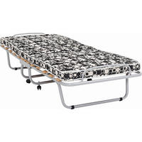 ZLOŽLJIVA POSTELJA 80 cm   x 190 cm  , kovina črna, bela, barve aluminija  - črna/bela, Basics, kovina/tekstil (80/190cm) - Boxxx