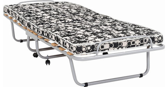 KLAPPBETT 80/190 cm in - Schwarz/Alufarben, Basics, Textil/Metall (80/190cm) - Carryhome