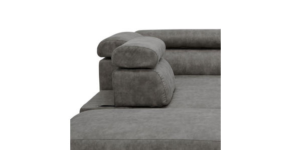 ECKSOFA Grau Lederlook  - Schwarz/Grau, Design, Kunststoff/Textil (230/263cm) - Hom`in