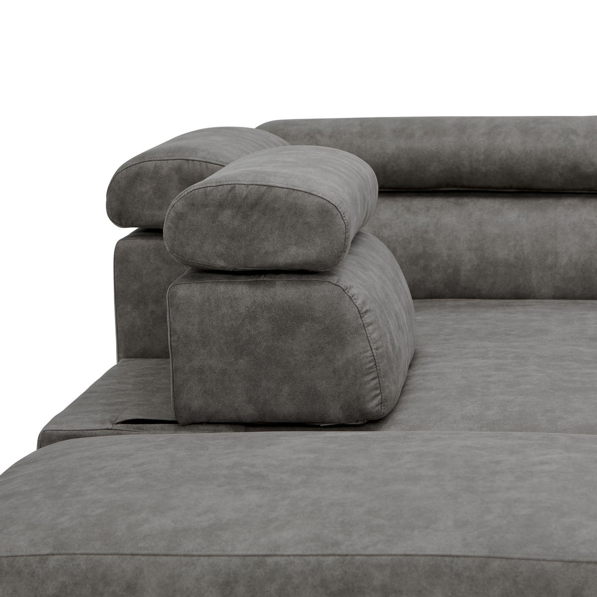 ECKSOFA in Lederlook Grau  - Schwarz/Grau, Design, Kunststoff/Textil (230/263cm) - Hom`in
