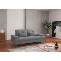2,5-SITZER in Flachgewebe Grau  - Schwarz/Grau, Konventionell, Textil/Metall (202/90/122cm) - Sit & More