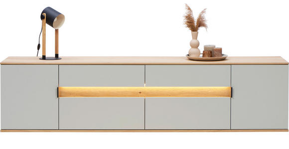 LOWBOARD Eichefarben, Hellgrau  225,6/54,2/48 cm  - Eichefarben/Hellgrau, Design, Holz/Holzwerkstoff (225,6/54,2/48cm) - Dieter Knoll