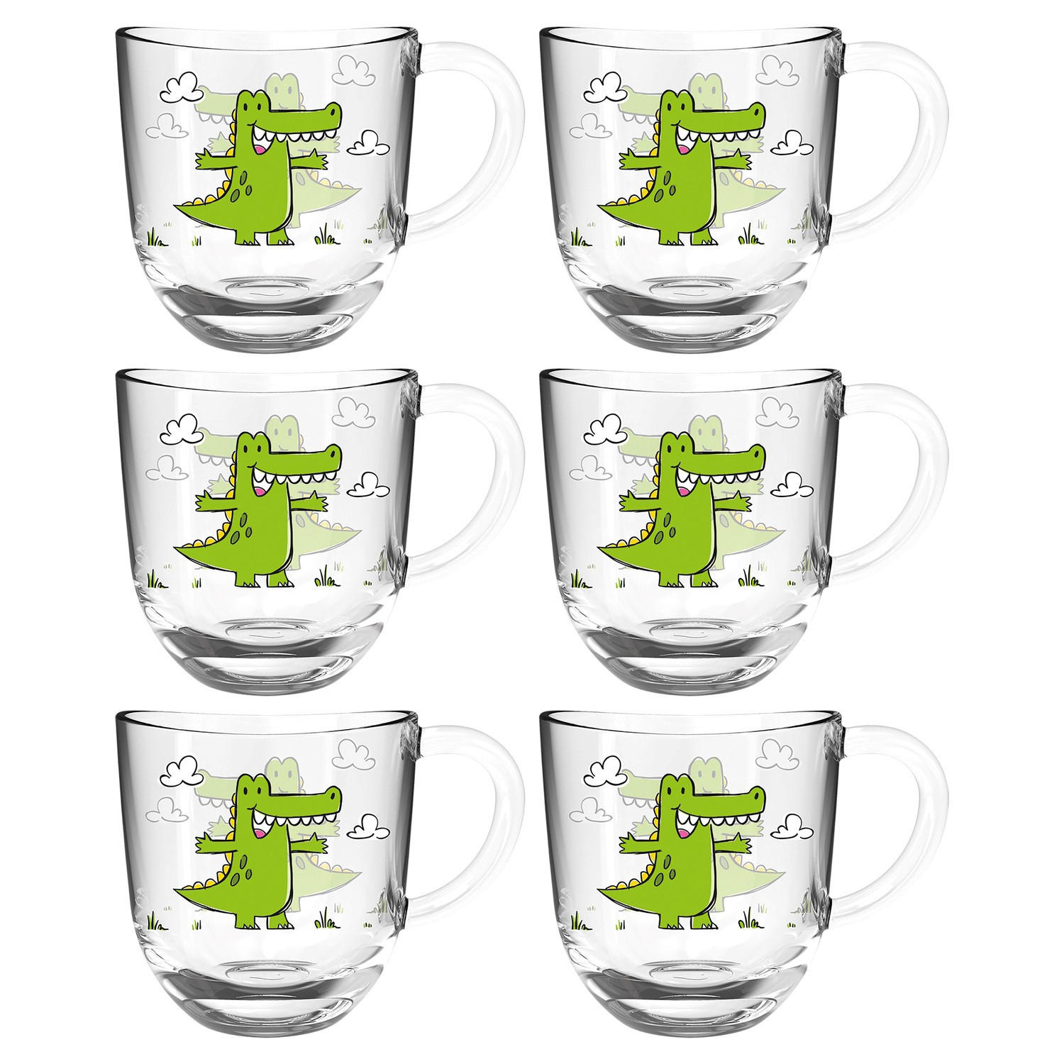 TASSENSET 6-teilig  - Transparent, Trend, Glas (13,60/14,10/8,70cm) - Leonardo