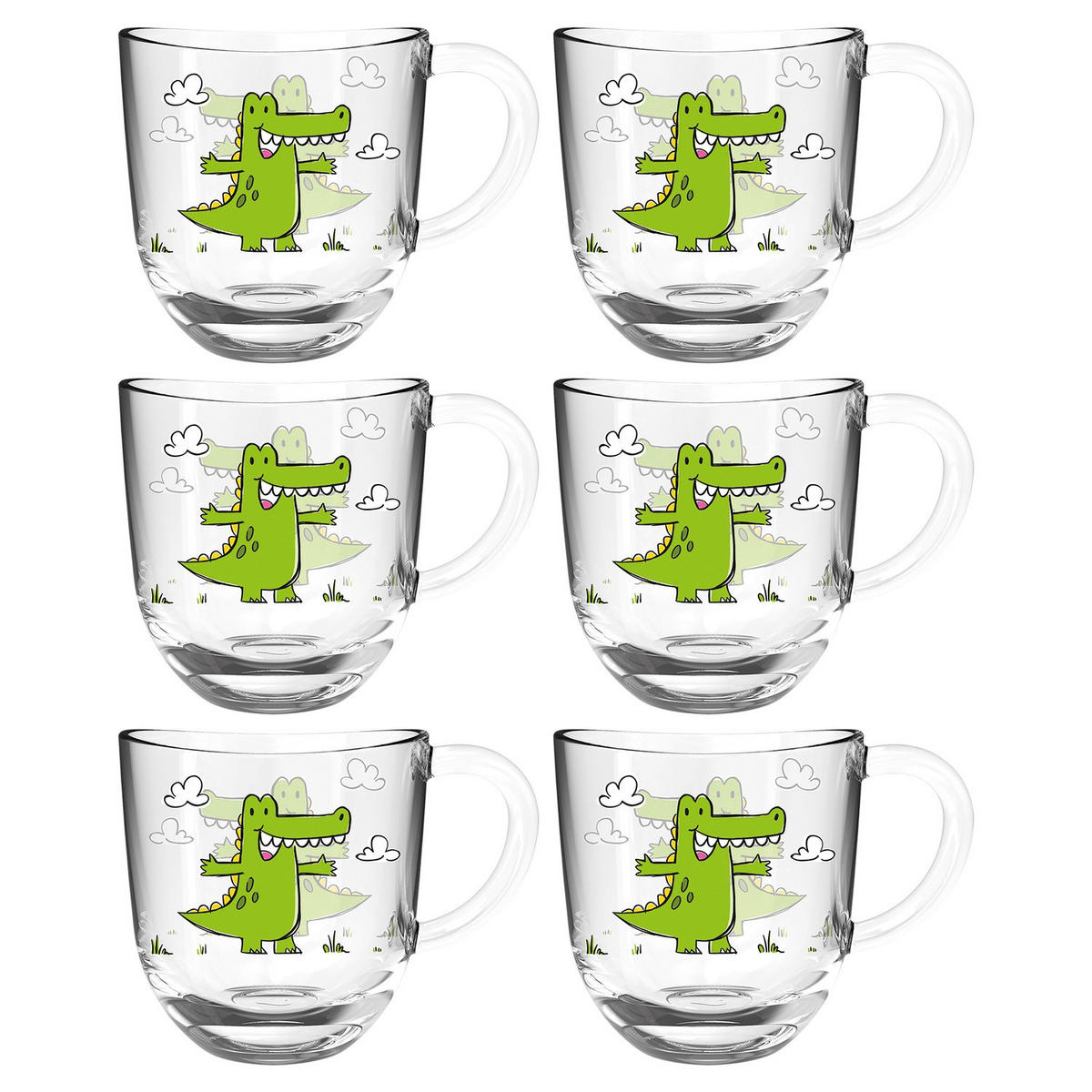 TASSENSET 6-teilig  - Transparent, Trend, Glas (13,60/14,10/8,70cm) - Leonardo