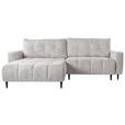 ECKSOFA  in Chenille Ecru  - Ecru/Schwarz, KONVENTIONELL, Holz/Textil (180/266cm) - Carryhome
