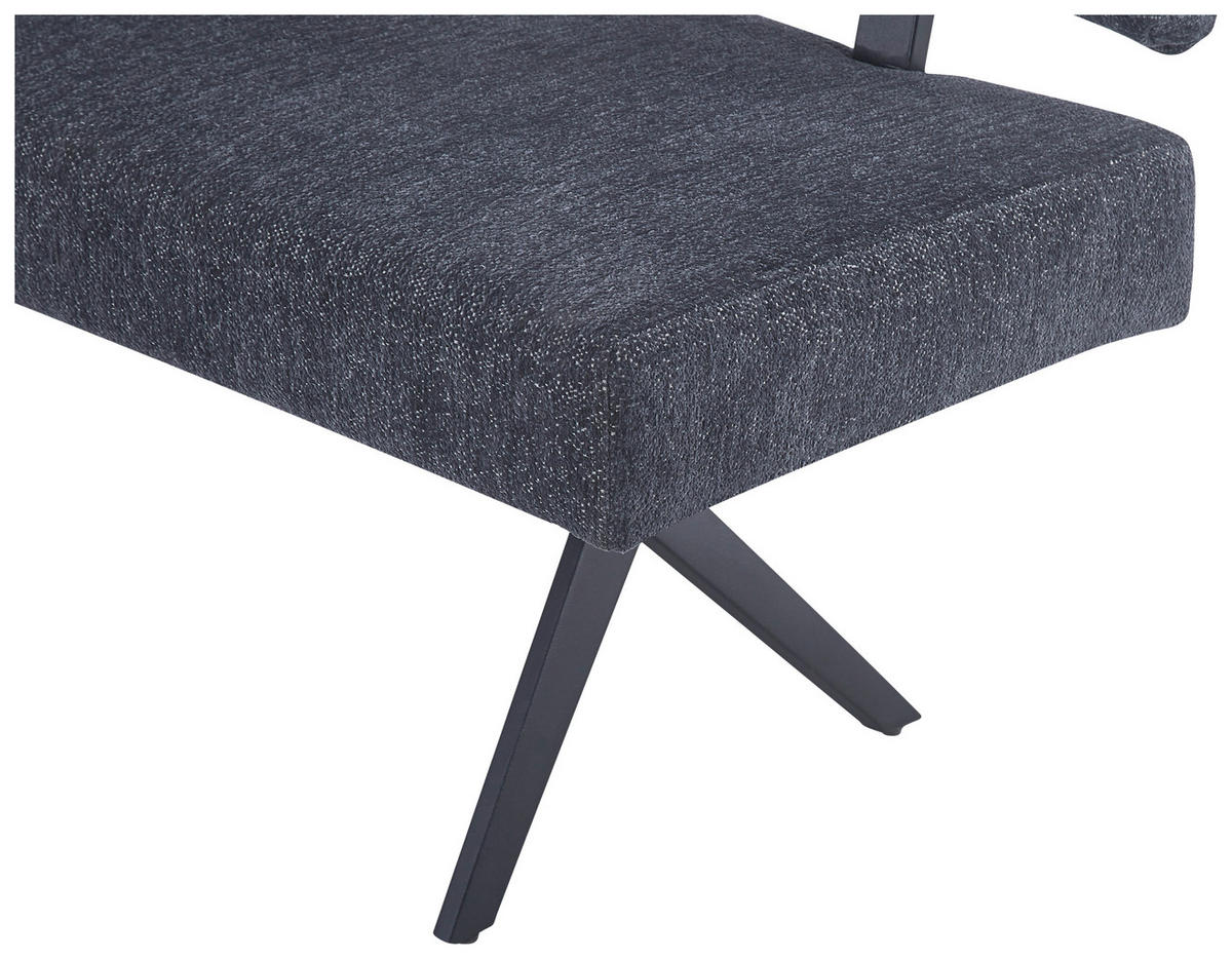 ECKBANK 150/190 cm  in Dunkelgrau  - Dunkelgrau/Schwarz, KONVENTIONELL, Textil/Metall (150/190cm) - MID.YOU