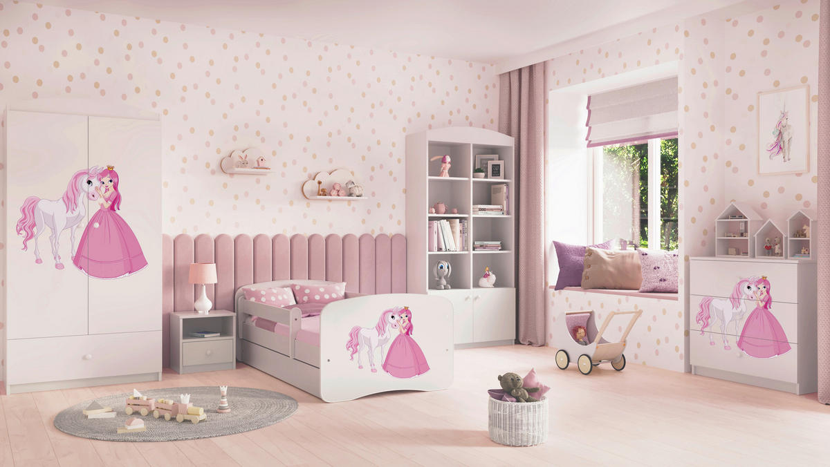 KINDER-/JUNIORBETT - Birkefarben/Weiß, MODERN, Holz/Holzwerkstoff (80/160cm) - MID.YOU