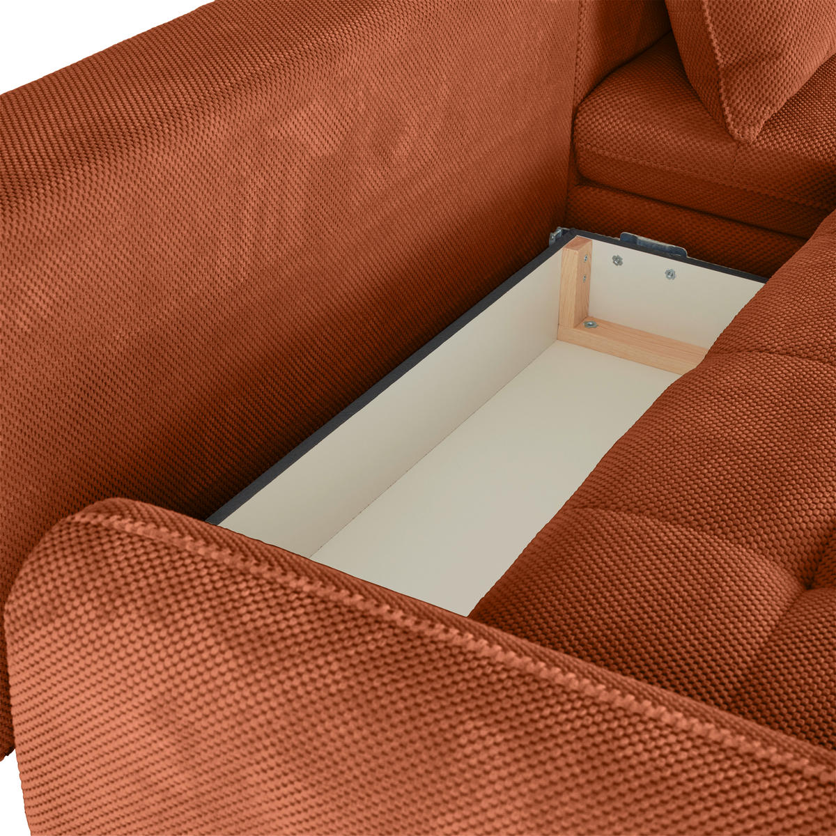 ECKSOFA WAVE Orange Struktur  - Beige/Schwarz, MODERN, Textil/Metall (266/189cm) - MID.YOU