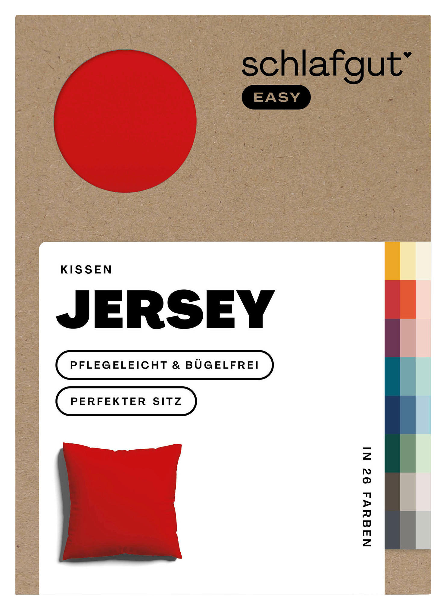 KOPFKISSENBEZUG EASY JERSEY 80/80 cm  - Dunkelrot, Basics, Textil (80/80cm) - Schlafgut