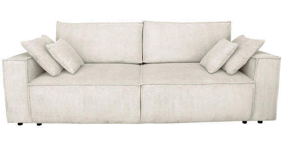 SCHLAFSOFA  mit Liegefunktion, Schlafen auf Sitzhöhe, Rücken echt Cord Beige  - Beige/Schwarz, KONVENTIONELL, Kunststoff/Textil (240/89/100cm) - Carryhome