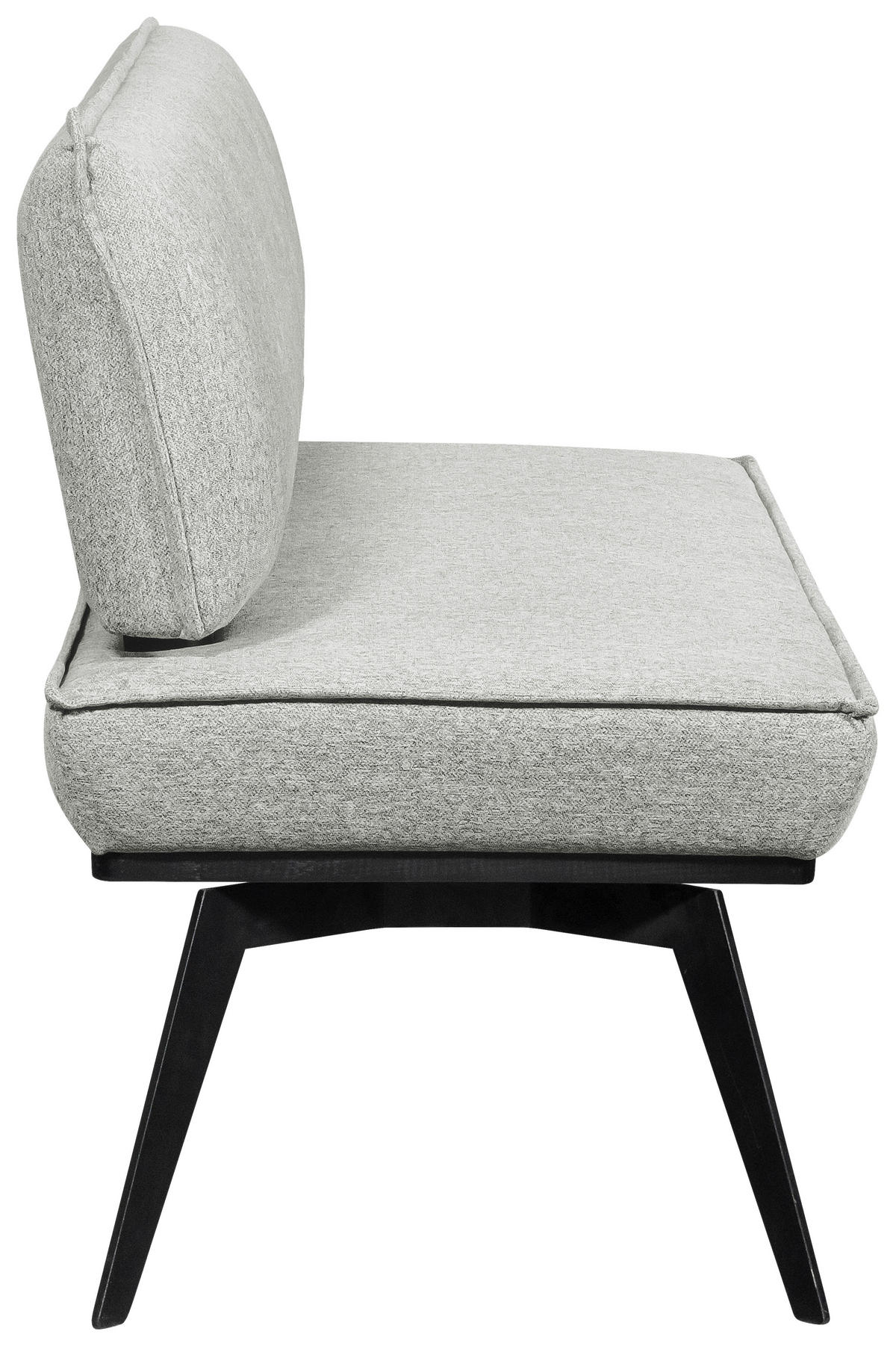 SITZBANK 153/90/65 cm Webstoff Schwarz, Hellgrau Buche massiv  - Hellgrau/Schwarz, Basics, Holz/Textil (153/90/65cm) - Carryhome