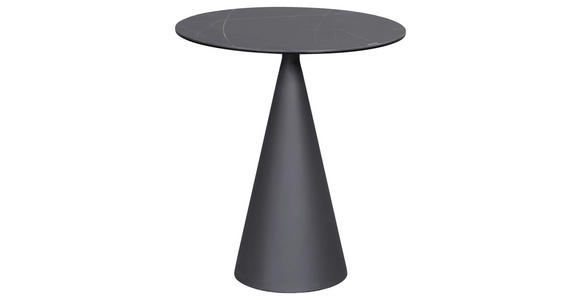 BEISTELLTISCH in Metall, Glas, Keramik 48,5/48,5/55 cm  - Anthrazit/Schwarz, Design, Glas/Keramik (48,5/48,5/55cm) - Dieter Knoll