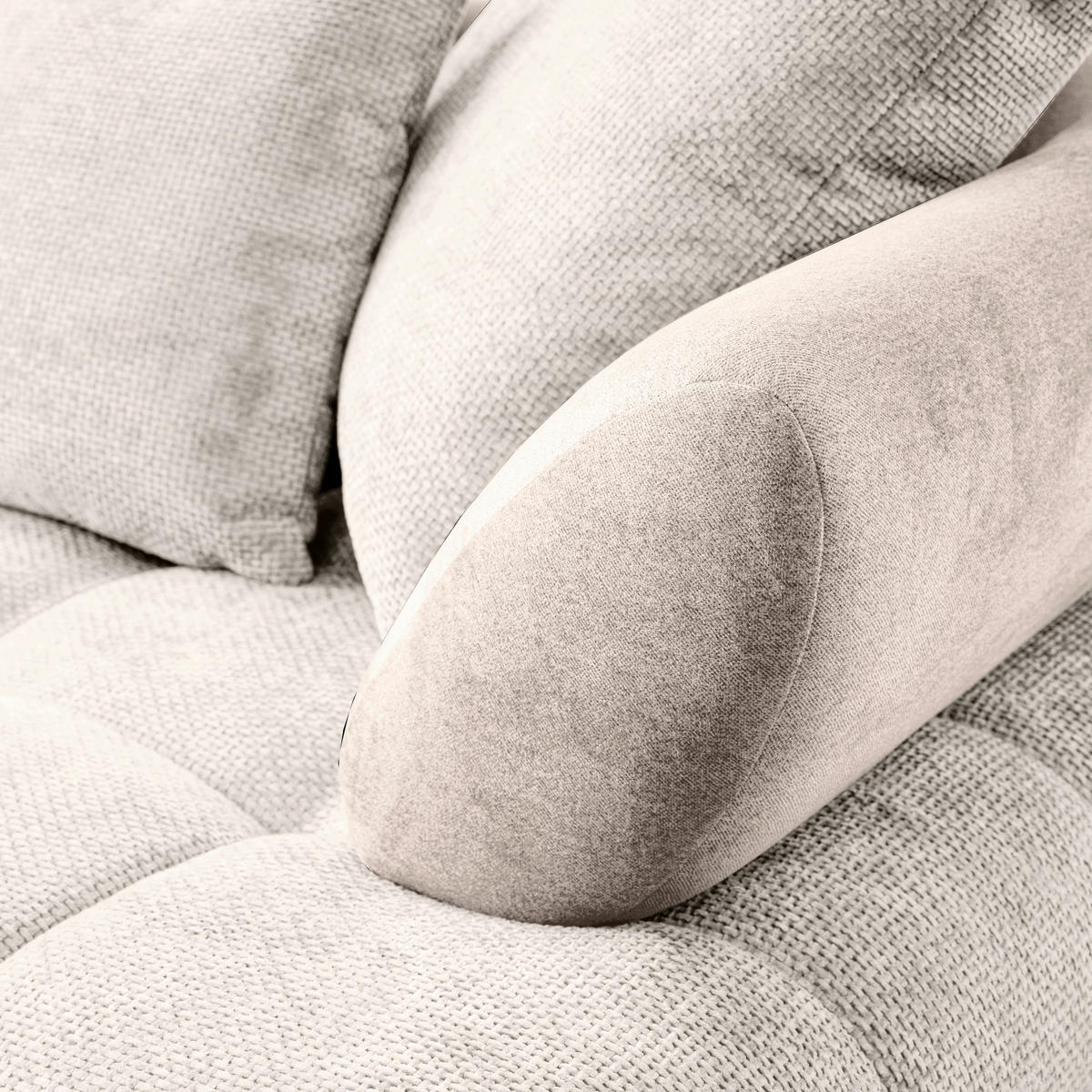 HÖRNSOFFA i chenille beige  - beige/svart, Modern, metall/textil (184/262cm) - MID.YOU
