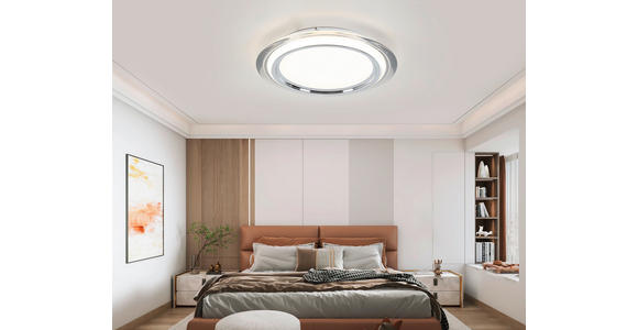 LED-DECKENLEUCHTE 45/6 cm - Chromfarben/Transparent, Design, Kunststoff/Metall (45/6cm) - Novel