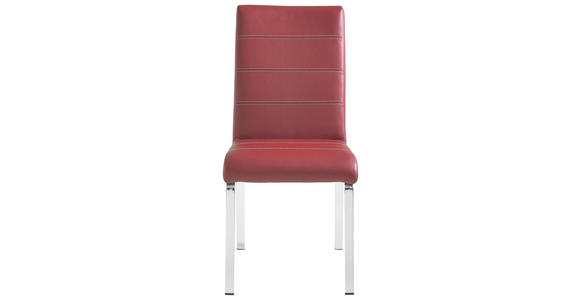 STUHL in Metall, Textil Dunkelrot, Edelstahlfarben - Edelstahlfarben/Beige, Design, Textil/Metall (44/95/53cm) - Dieter Knoll