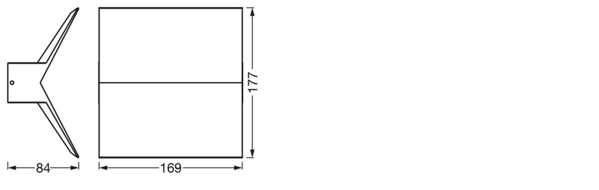 AUßENWANDLEUCHTE 17,7/16,9/8,4 cm   - Dunkelgrau, Basics, Kunststoff/Metall (17,7/16,9/8,4cm) - Ledvance