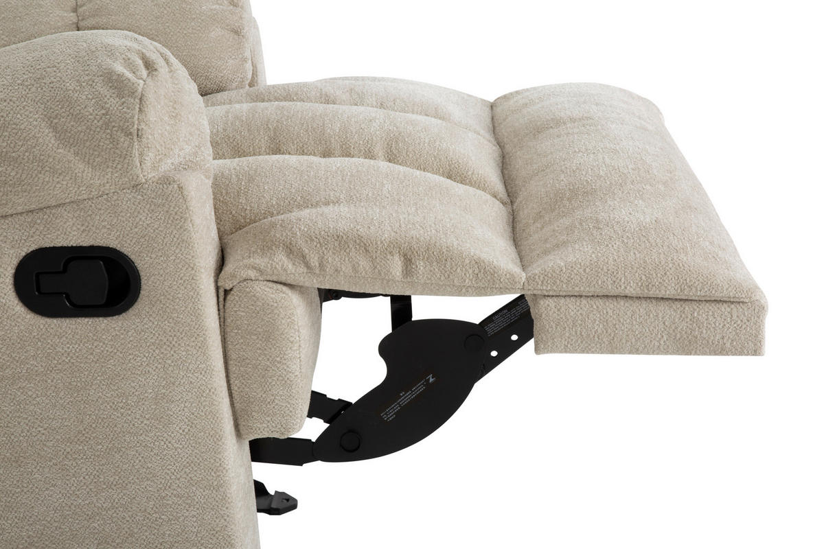 RELAXSESSEL CALIX Mikrofaser    - Beige/Schwarz, Design, Textil/Metall (91/105/102-172cm) - P & B