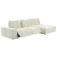 ECKSOFA in Velours Creme  - Creme/Schwarz, Design, Kunststoff/Textil (342/174cm) - Xora