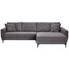 ECKSOFA in Cord Dunkelgrau  283/174 cm  - Dunkelgrau/Schwarz, Design, Textil/Metall (283/174cm) - Xora