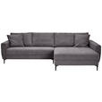 ECKSOFA Dunkelgrau Velours  - Dunkelgrau/Schwarz, Design, Textil/Metall (283/174cm) - Xora