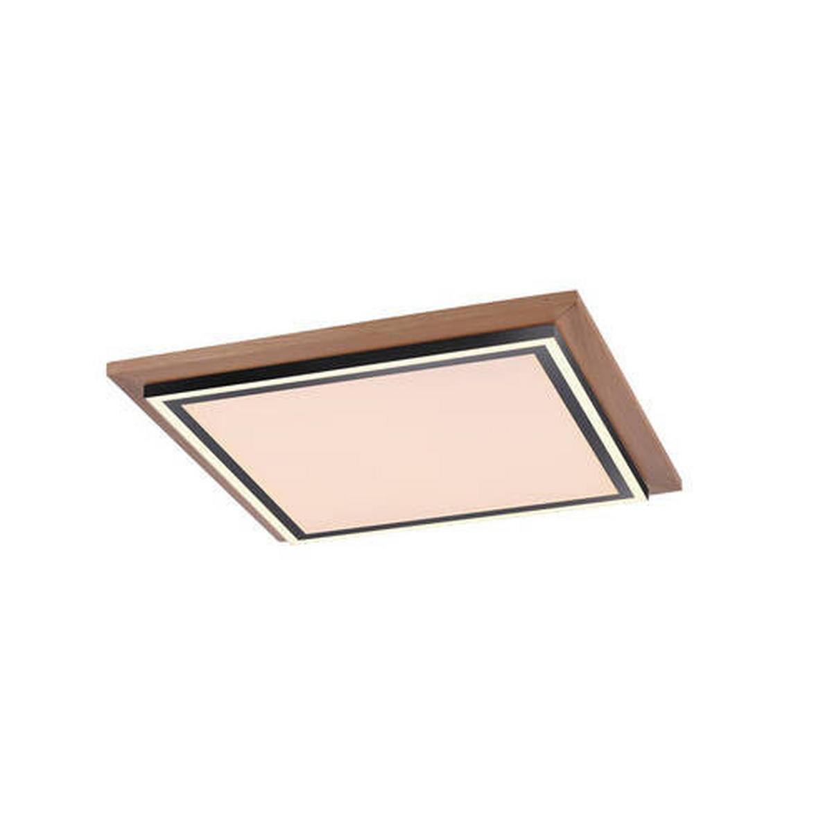 STROPNÍ LED SVÍTIDLO, 53,4/53,4/6,2 cm - Lifestyle, kov/dřevo (53,4/53,4/6,2cm)
