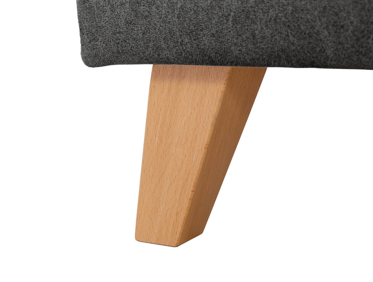 ROHOVÁ ROZKLÁDACÍ POHOVKA, textil, šedá - šedá/jádrový buk, Design, textil (223/161cm) - MID.YOU