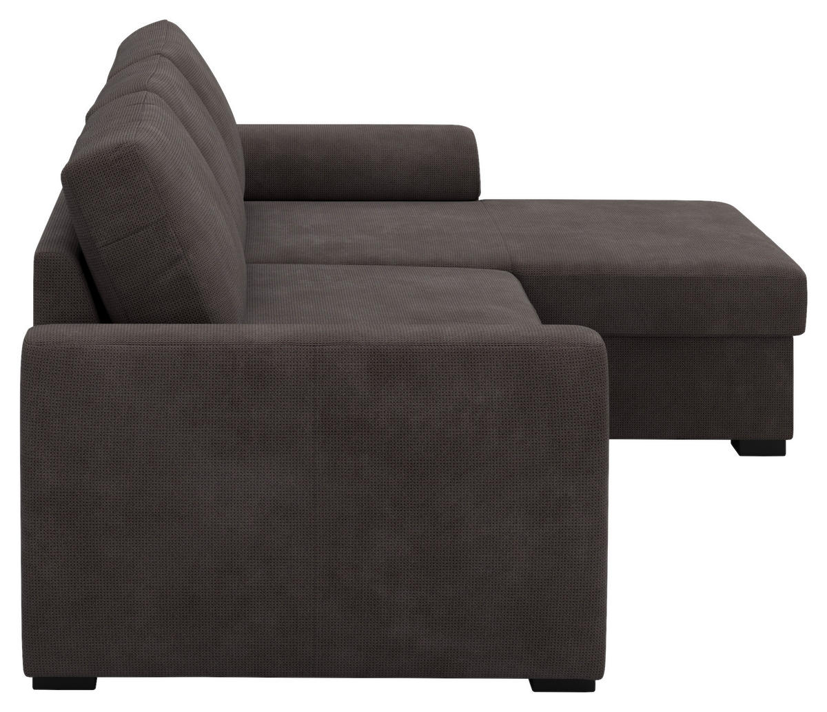 ECKSOFA Braun Mikrofaser Zierkissen, Bettkasten  - Schwarz/Braun, Trend, Kunststoff/Textil (253/154cm) - MID.YOU