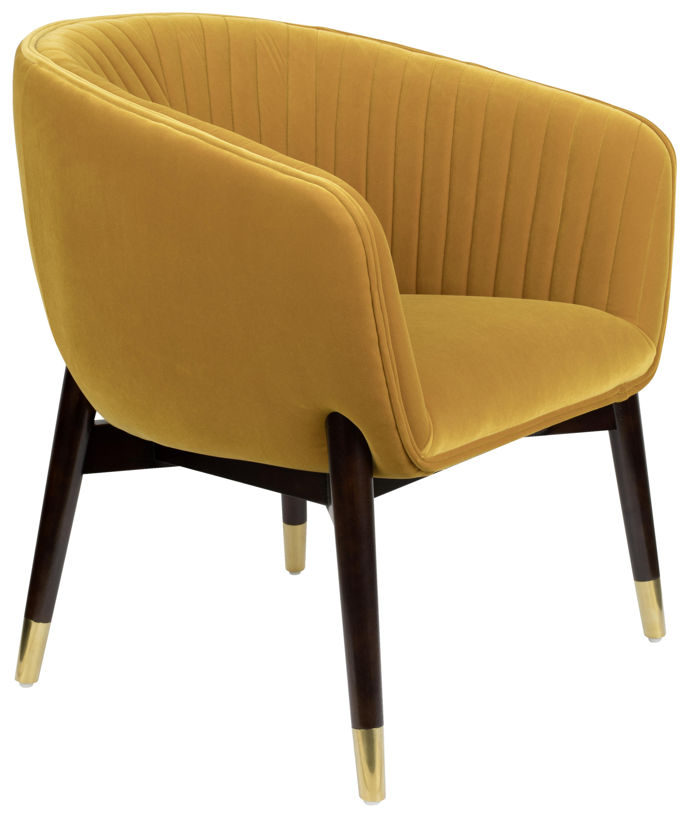 SESSEL Samt Goldfarben, Dunkelbraun, Messingfarben - Dunkelbraun/Messingfarben, Trend, Holz/Textil (71/67/80cm) - Dutchbone